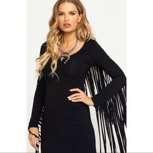 idyllwind black fringe dress